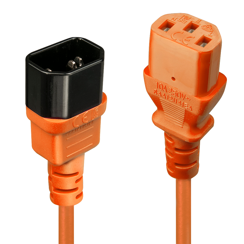 LINDY Cablu C14 to C13, lungime 0.5m, material cablu H05-VVF 3G 0.75mm, 3 fire, Connector, LY-30473