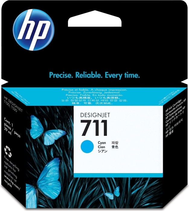 HP Cartus Cerneala Original Cyan, nr.711 pentru DesignJet T120|T520, CZ130A