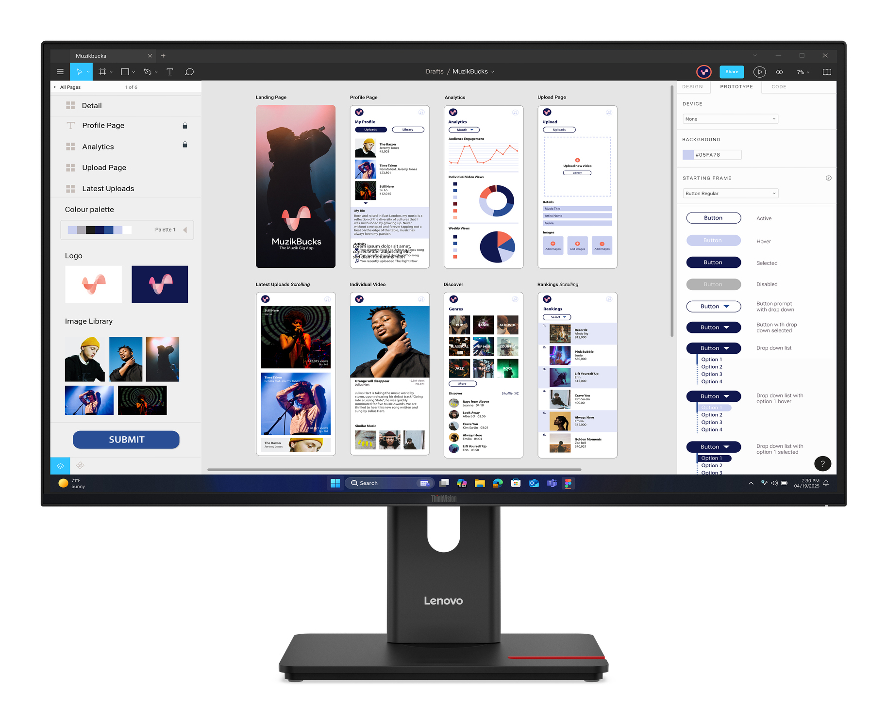 Lenovo ThinkVision T32UD-40 31.5" UHD IPS 3Y", 64B0GAT1EU