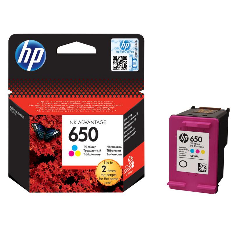 HP Cartus 650, Cyan, Magenta, Yellow, CZ102AE