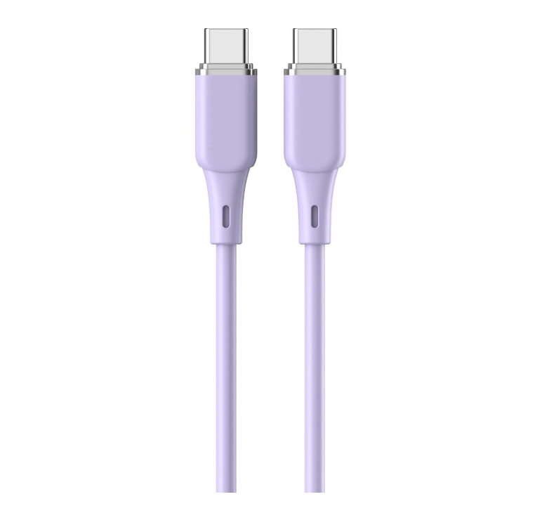 LEMONTTI Cablu Liquid Silicon Type-C la Type-C, Fast Charge, PD 60W, lungime 1.2m, Mov, LEMCPSTCF60M