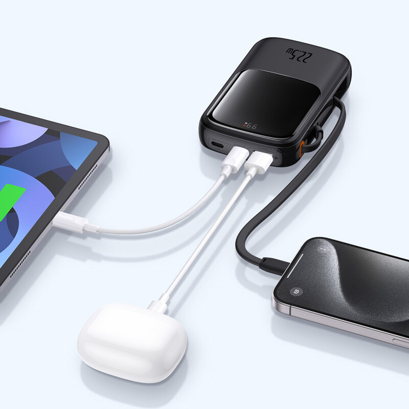 Baseus POWER BANK Qpow Pro+, display, capacitate 10000mAh, 22.5W, 1 x USB; 1 x USB, P10067101113-00 - imagine 4
