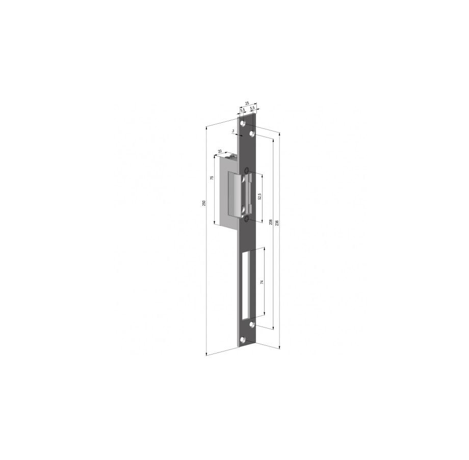 ASSA ABLOY Electromagnet fail lock YALE, 12Vcc, consum redus, 230mA, contact, YB17-12D-LR