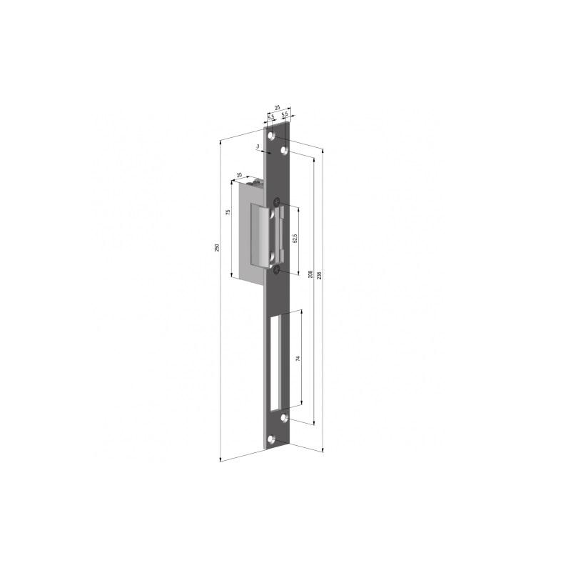 ASSA ABLOY Electromagnet fail safe YALE, 12Vcc, 180mA, include placa suport lunga., YB37-12D-L