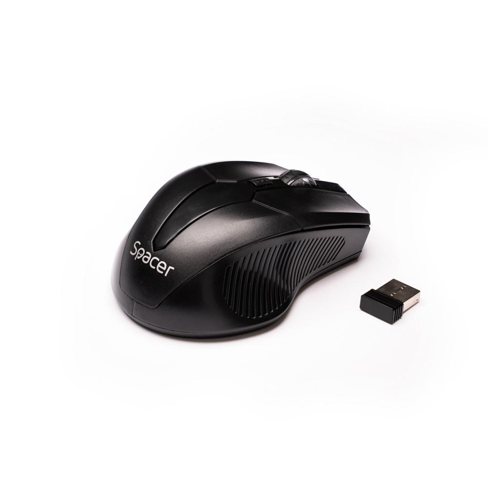 SPACER Mouse Wireless, 1600 dpi, Negru, SPMO-W02 - imagine 3