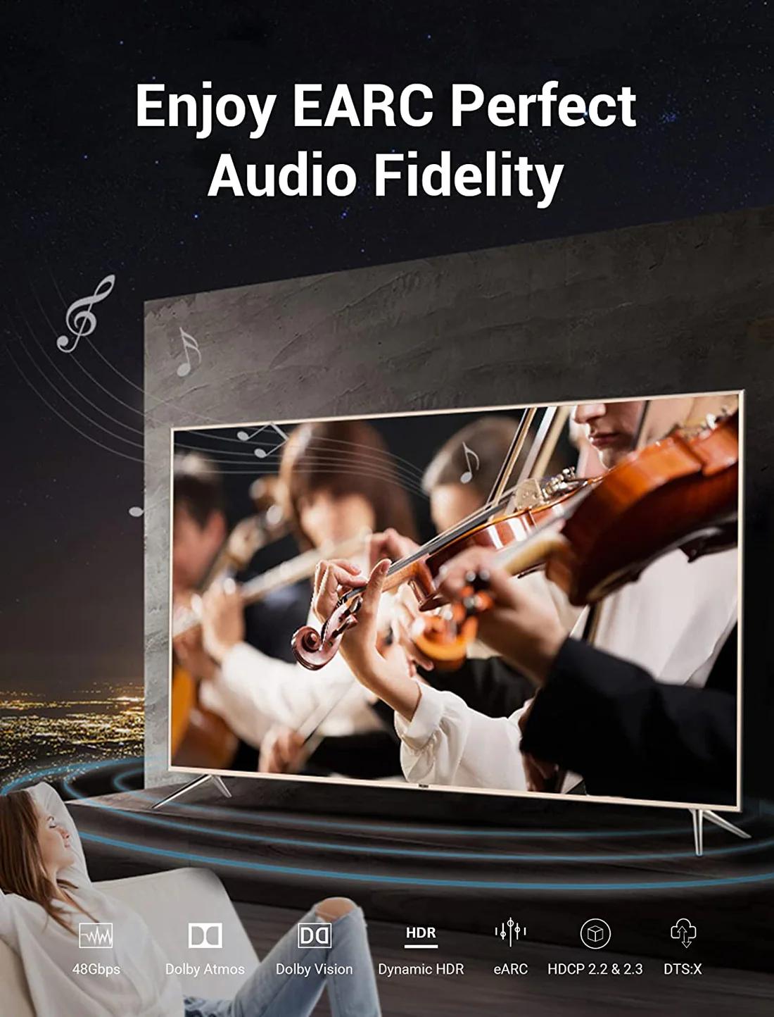 Vention Cablu video, HDMI (T) la HDMI (T), 1m, rezolutie 8K la 60Hz, conectori auriti, negru, AANBF - imagine 4