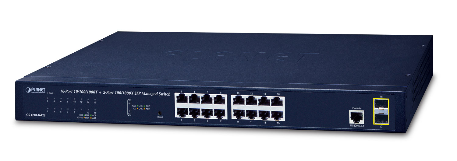 Planet NET SWITCH 16PORT 1000M/, GS-4210-16T2S