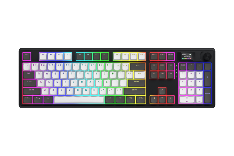 HATOR Tastatura Mecanica Gaming Skyfall Pro Wireless 100, RGB, Wireless, Alb-Negru, HTK4100