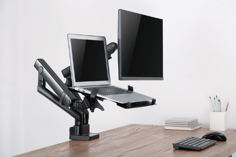 Gembird SUPORT de birou, pt 2 TV/monitor plat, pt notebook, diag. max 17-32 inch, MA-DA3-02 - imagine 4