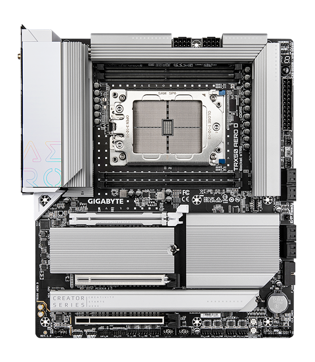 Gigabyte PLACI de BAZA sTR5 4xDDR5, 3x PCIE x16, 4x M.2, 8x SATA 6gb/s, E-ATX, TRX50 AERO D - imagine 2