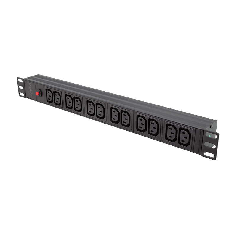 Logilink PDU 1U pt. rack 19 inch,12 prize IEC, intrare IEC, max 10 A, protectie, PDU12A1 - imagine 2