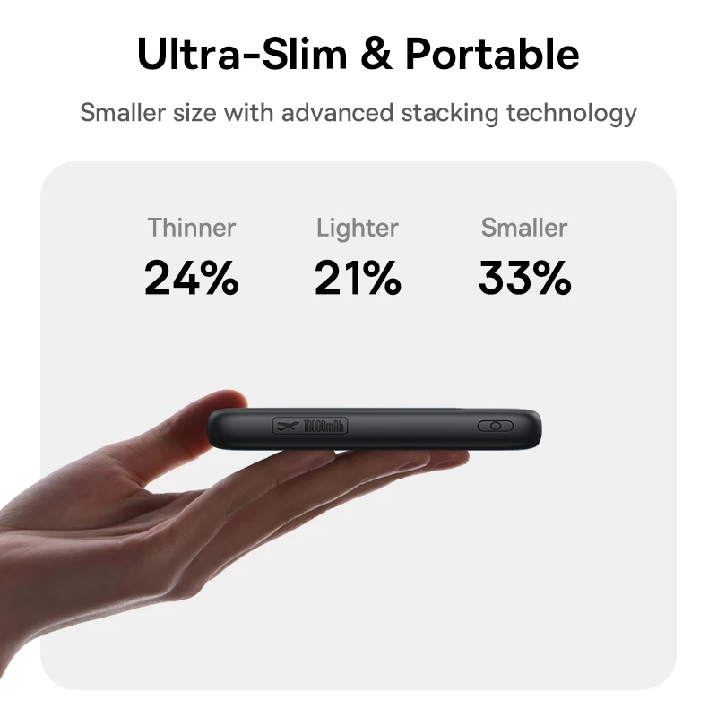 Baseus POWER BANK EnerFill FC11, 10000mAh, cablu integrat USB Type-C si Iphone Lightning, E0027R04 - imagine 4