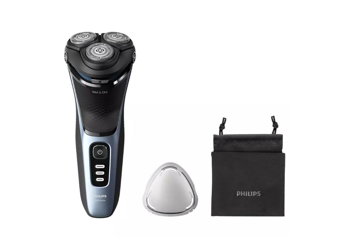 PHILIPS Aparat de ras Seria3000, Wet&Dry, autonomie 60 min, 3 elemente de taiere, albastru, S3243/12