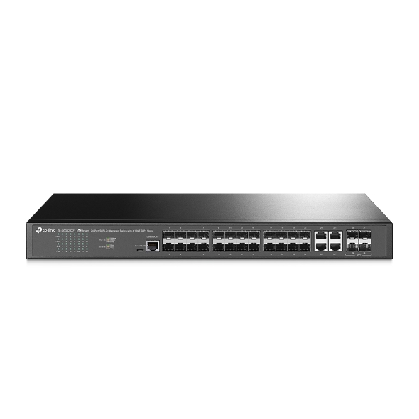 Tp-Link Switch cu management, 24× Porturi SFP L2+ si 4× Sloturi 10GE SFP+, SG3428XF