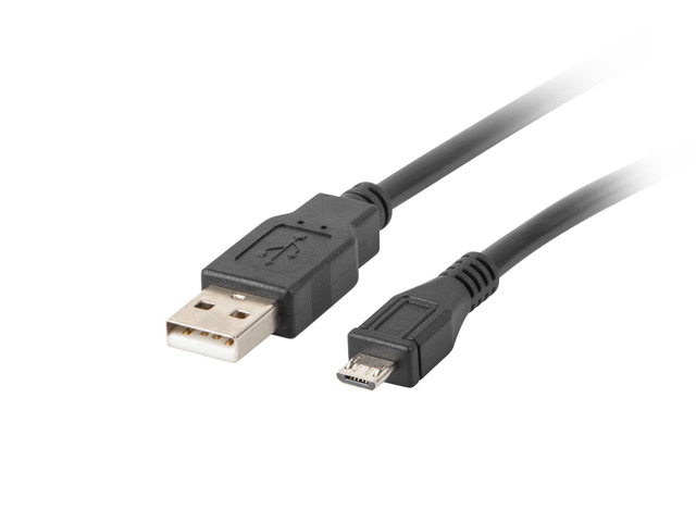 Lanberg Cablu USB Micro(M) USB-A 2.0 1 m ng, CA-USBM-10CC-0010-BK