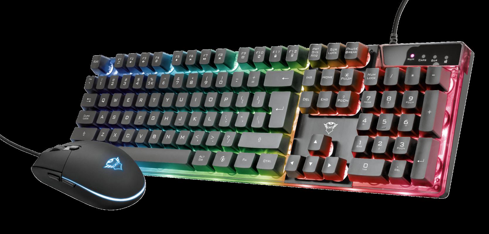 TRUST Kit Wired tastatura si mouse GXT 838 Azor, taste numerice, negru, TR-23289