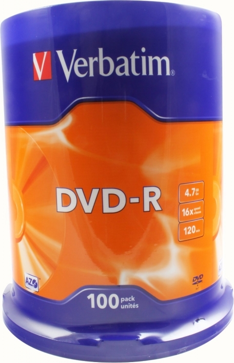 Verbatim DVD-R 4.7GB, 120min, viteza 16x, 100 buc, Single Layer, spindle, "Matt Silver", 43549