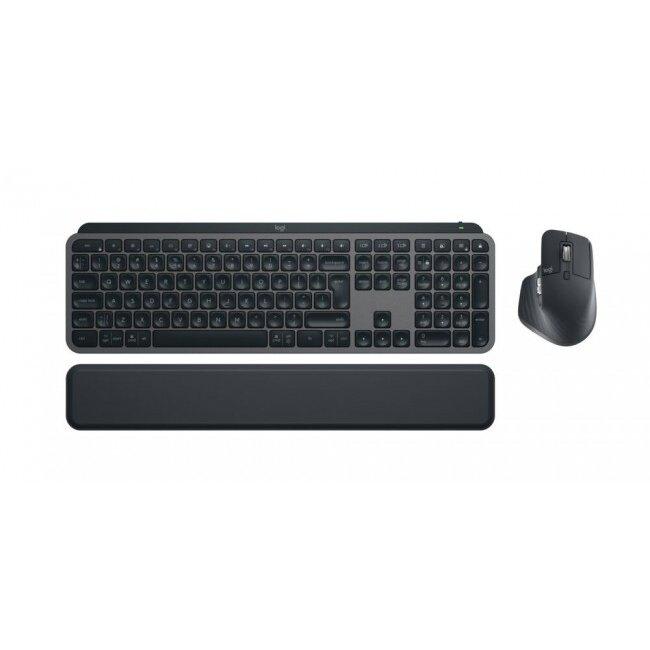 LOGITECH Kit Wireless tastatura si mouse MX Keys S Combo, taste numerice, Gri, 920-011614
