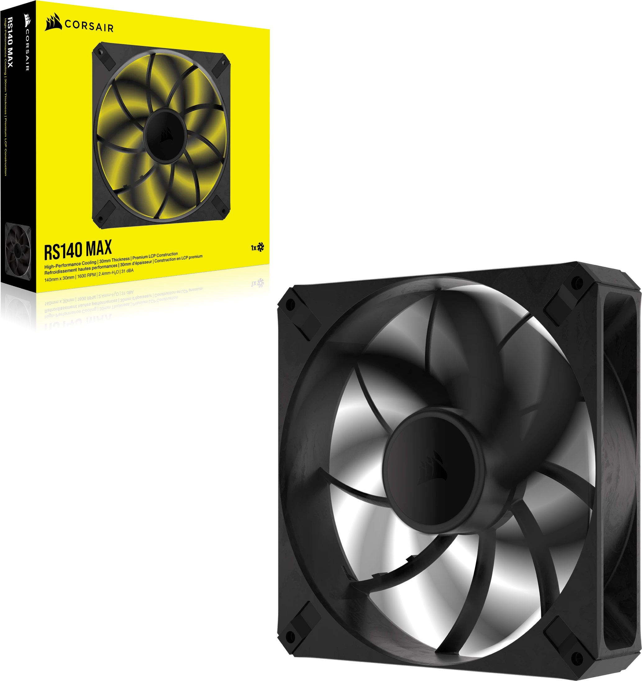 Corsair Ventilator RS140 MAX 140mm PWM, 1600 RPM, Negru, CO-9050174-WW - imagine 4