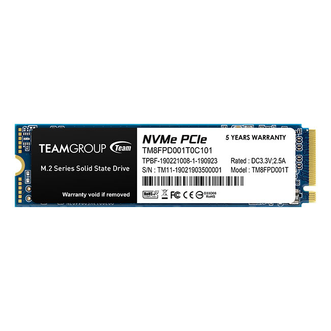 TeamGroup SSD MP33 PRO, 1TB, PCIe Gen3x4 M.2 2280, 3D TLC NAND NVMe, R/W: 3400/2600, TM8FPD001T0C101