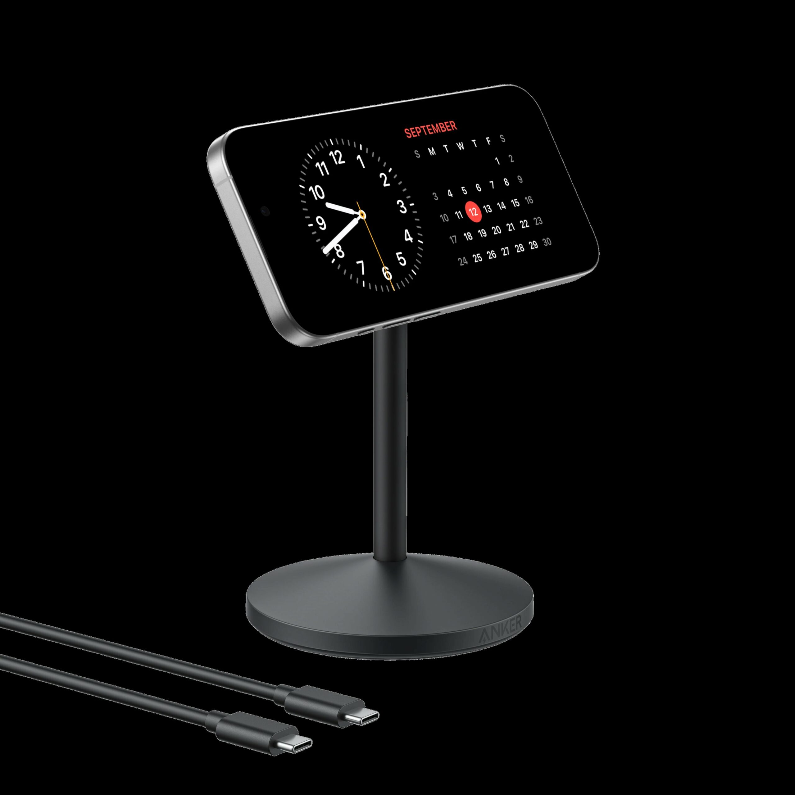 Anker Stand cu incarcare wireless, MagSafe, 15W, fast charge, negru, A25X1H11
