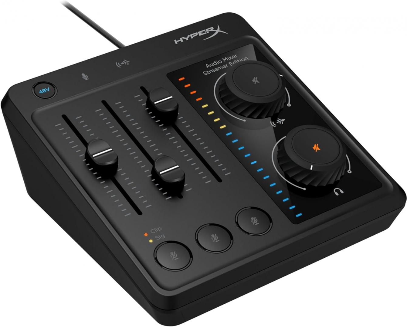 HP HyperX Audio Mixer pentru microfoane XLR si jack 3,5mm, phantom power 48V, butoane mute, 73C12AA