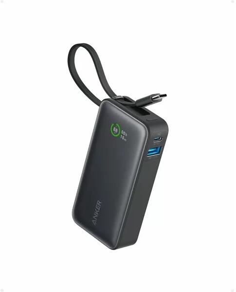 Anker POWER BANK Nano 10.000 mAh, 30W PD si Power IQ 3.0, 1 x USB, 1 x USB-C, cablu USB-C, A1259G11
