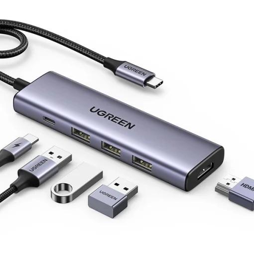UGreen DOCKING Station, CM498 conec PC USB Type-C, USB 3.2 x 2|HDMI 4Kx1 la 60Hz|USB-C x 2 PD, 45379