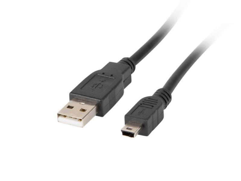 LANBERG Cablu USB Mini(M) USB-A(M) 2.0 1,8 m negru (Canon), CA-USBK-10CC-0018-BK