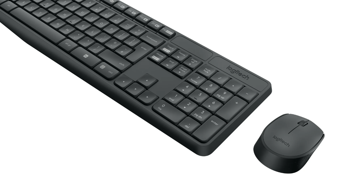 LOGITECH Kit wireless tastatura si mouse MK235, taste numerice, gri, 920-007931 - imagine 3