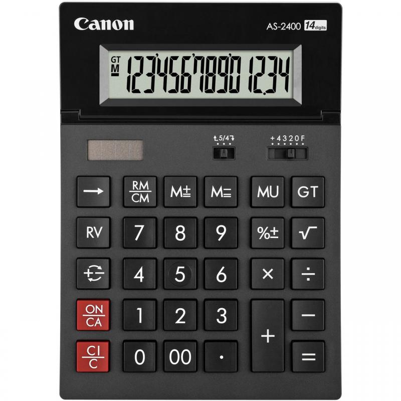 CANON Calculator birou AS2400, 14 digiti, ribbon, display LCD ajustabil, functie, BE4585B001AA