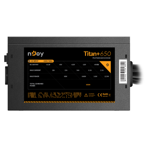 Njoy CASE PSU ATX 650W TITAN+ 650/, PSAT5065A20CUCO01B - imagine 3