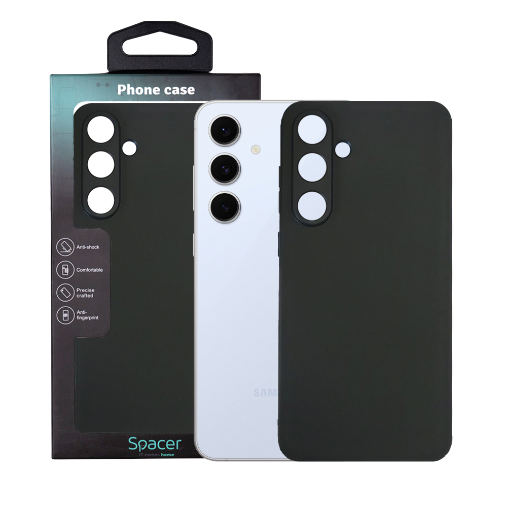 SPACER Husa Samsung Galaxy S24FE, negru, grosime 1.5mm, material flexibil TPU, SPPC-SM-GX-S24FE-TPU