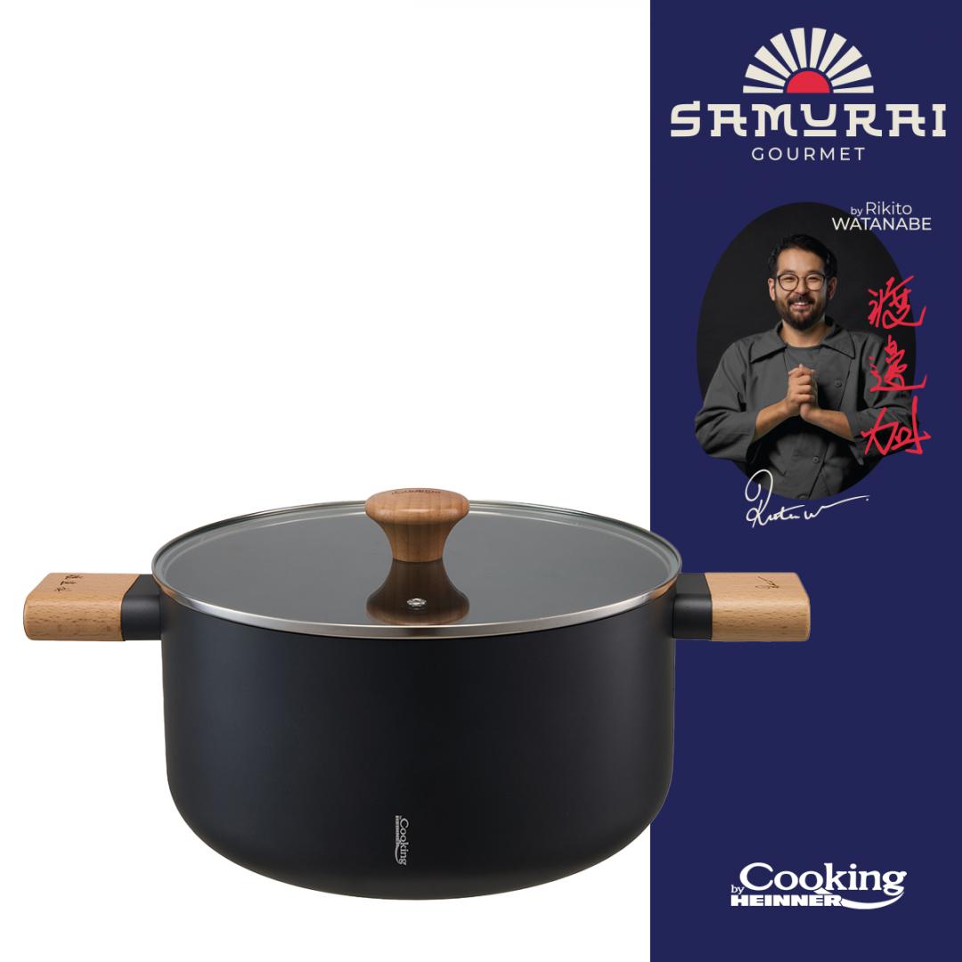 HEINNER SEMIOALA ALUMINIU + CAPAC 24X12.5 CM, 5.3 L, RIKITO WATANABE, SAMURAI GOURMET, HR-SNT-S24