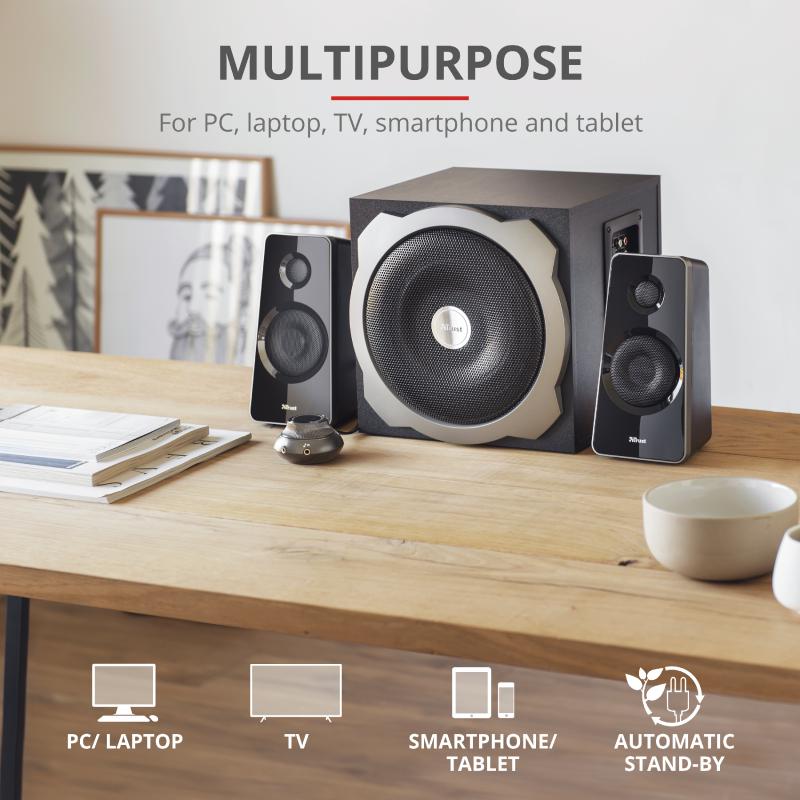 TRUST Boxe Stereo Tytan 2.1 Speaker Set - black, TR-19019 - imagine 5
