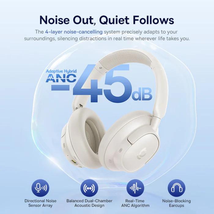 Baseus CASTI Bowie Bass BH1 NC Wireless Noise Cancelling, over ear, 40mm Dynamic Drivers, A0203702 - imagine 7