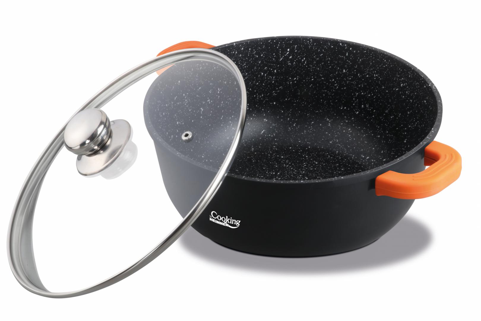 HEINNER CRATITA ALUMINIU TURNAT+CAPAC,16x7.5 CM, 1.2 L, DARK LINE,COOKING BY, HR-SCO-A0316A