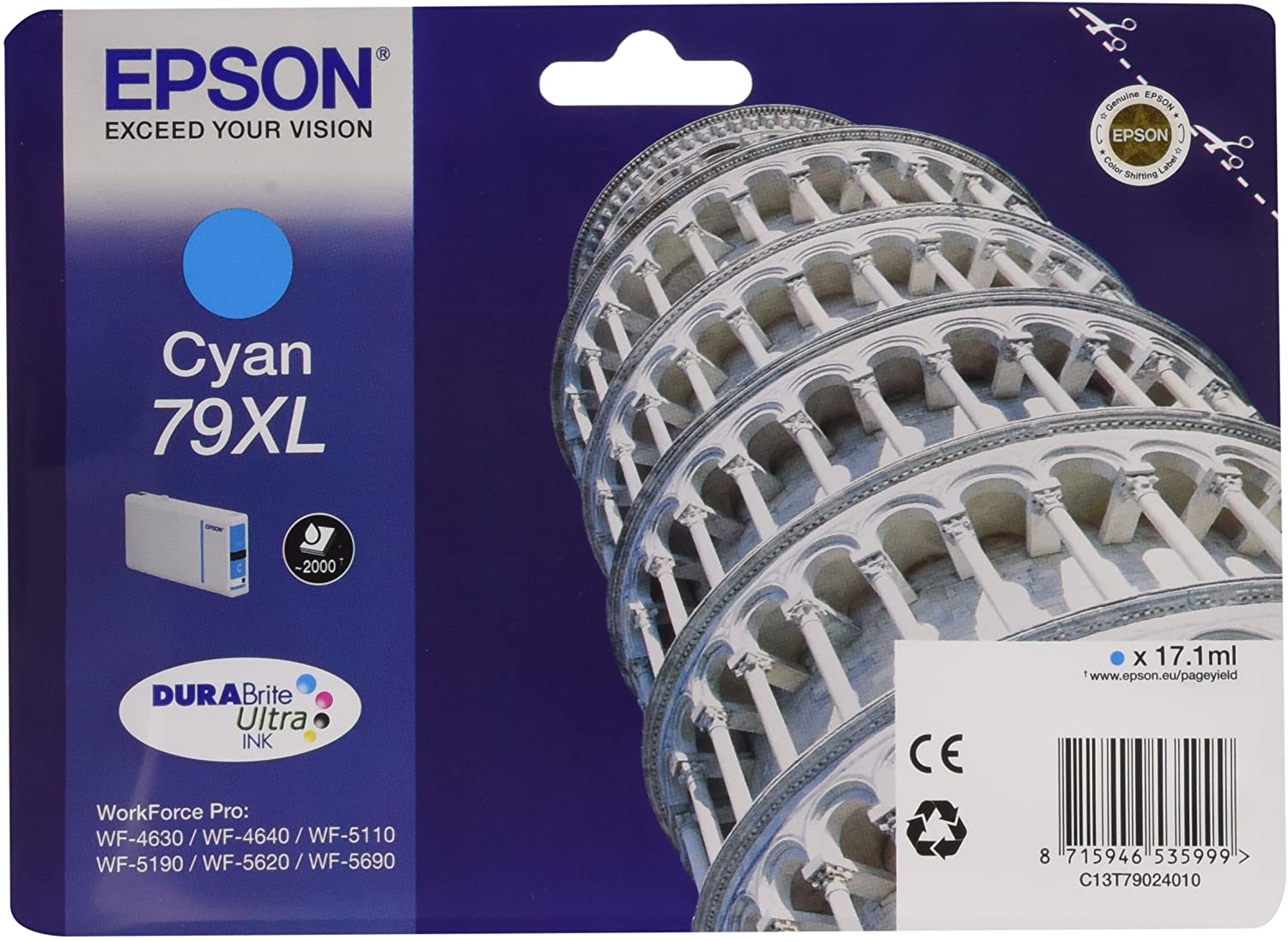 Epson Cartus Cerneala Original Cyan, T790240 pentru Workforce Pro, C13T79024010