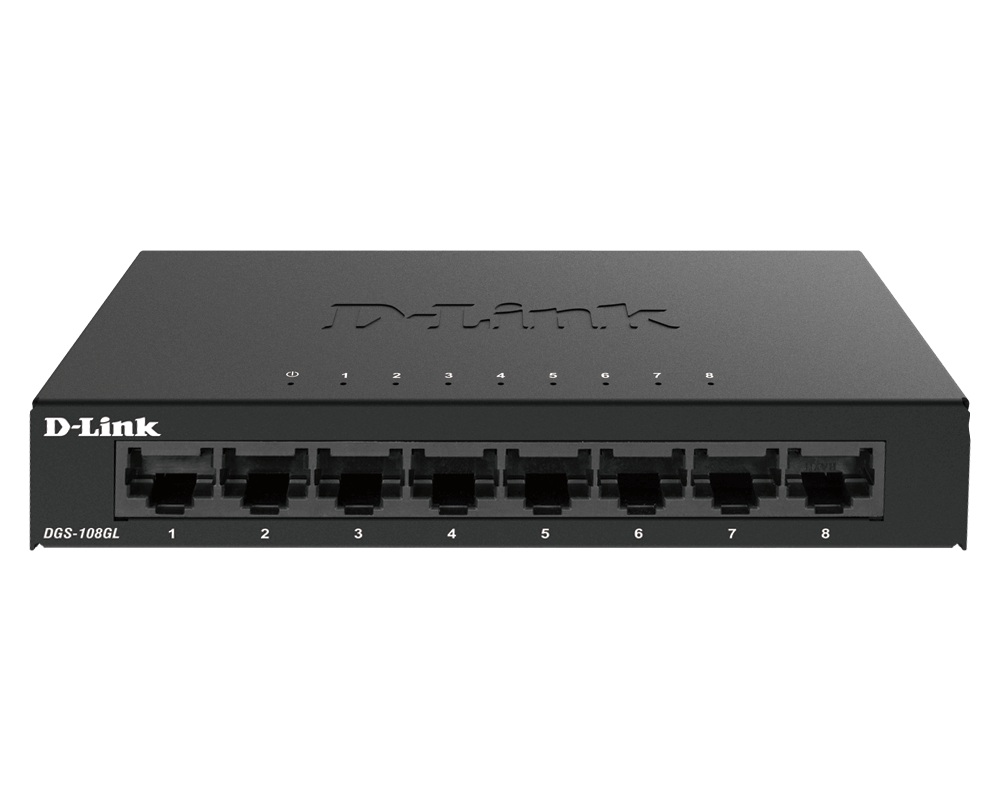 D-Link SWITCH, Gigabit x 8, carcasa metalica, DGS-108GL