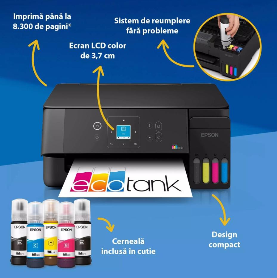 EPSON Multifunctional inkjet EcoTank L3360, CISS, format A4, Color, USB + WIFI, C11CL63409 - imagine 4