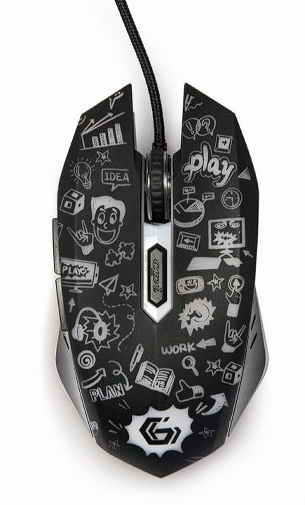 Gembird MOUSE, gaming, cu fir, USB, optic, 3600 dpi, butoane/scroll 6/1, iluminare, MUS-6B-GRAFIX-01