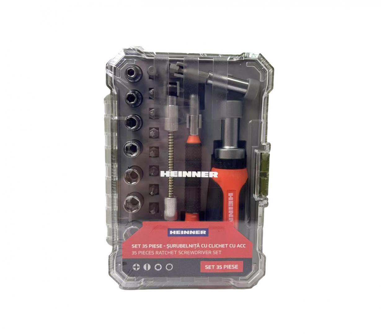 HEINNER SET 35 PIESE - SURUBELNITA CU CLICHET CU ACC, PCSS019
