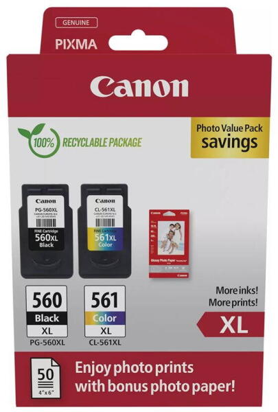 Canon Combo-Pack Original Black/Color, PG-560XL/CL-561XL-VP pentru Pixma, 3712C008AA