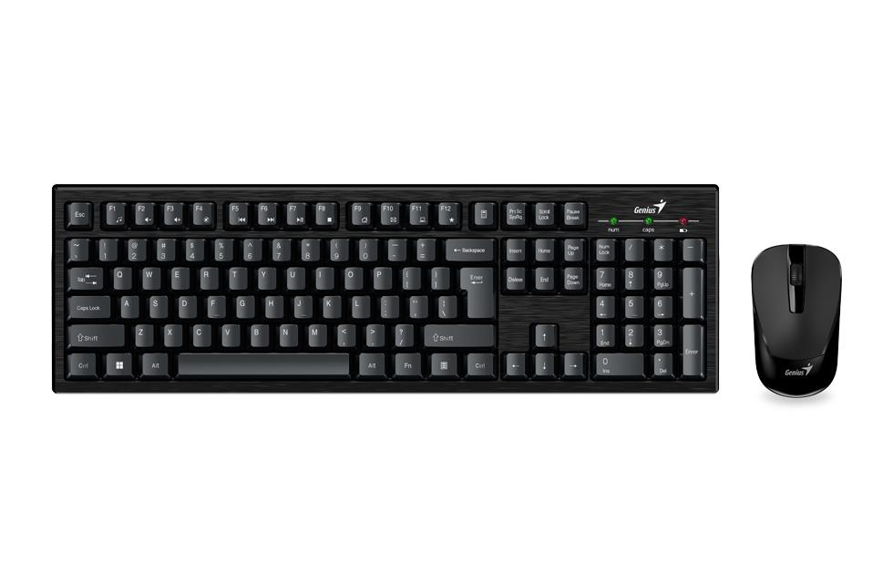 GENIUS Kit wireless tastatura si mouse KM-8101, taste numerice, negru, G-31340014400