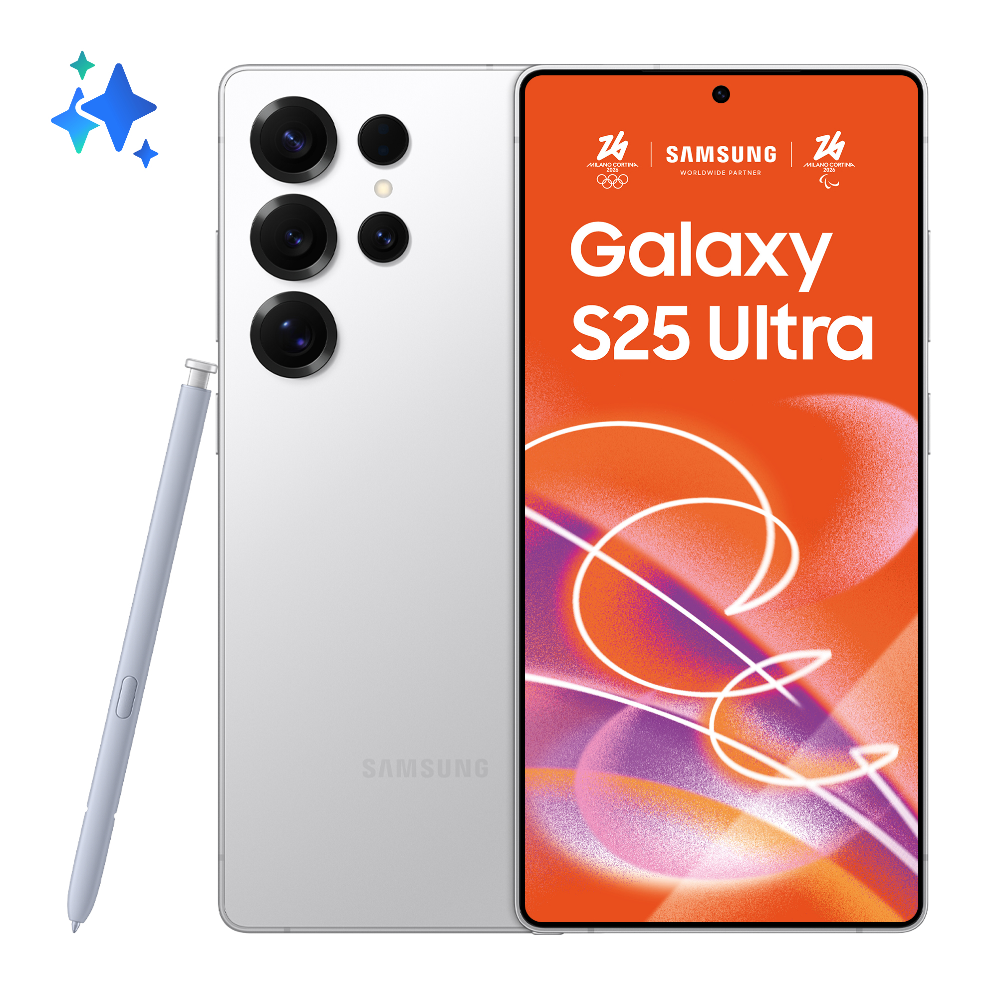 Samsung Smartphone Galaxy S25 Ultra 256GB 12GB RAM 5G Dual SIM Titanium WhiteSilver, SM-S938BZSDEUE