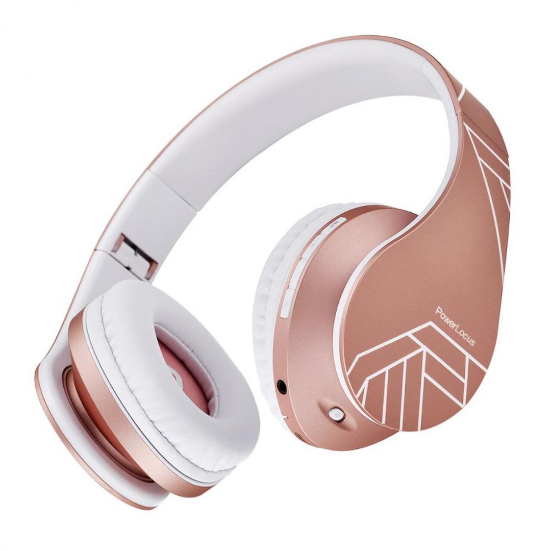 POWERLOCUS Casti Over-ear P2, Wireless, Roz, PWL-P2-ROSEGOLD - imagine 2