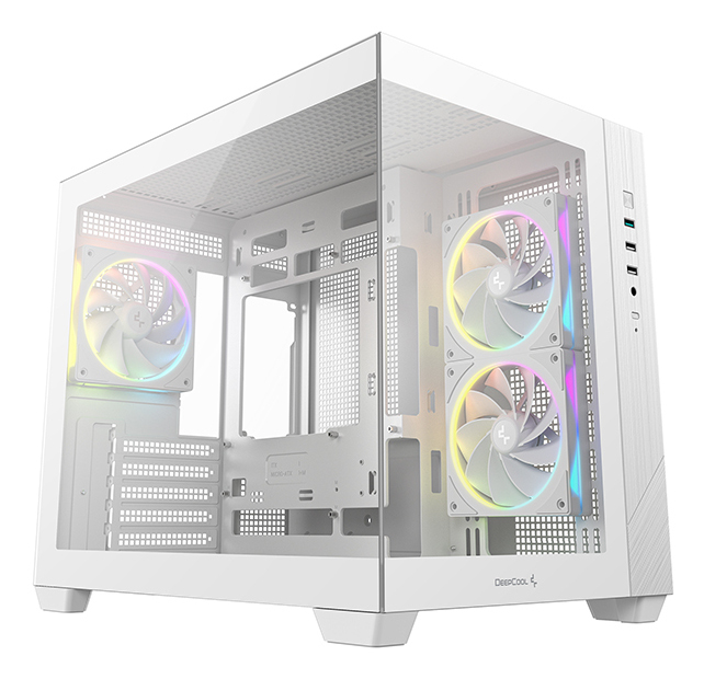 Deepcool CARCASA CG330 3F WH, middle tower, gaming, fara sursa, suporta 9xfan, R-CG330-WHNGM3-G