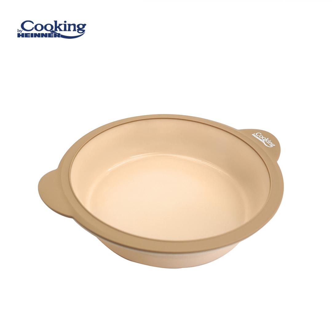 HEINNER TAVA ROTUNDA DIN SILICON CU INEL METALIC 30.5x25.5x7 CM, NUVA, HR-YW-SR27