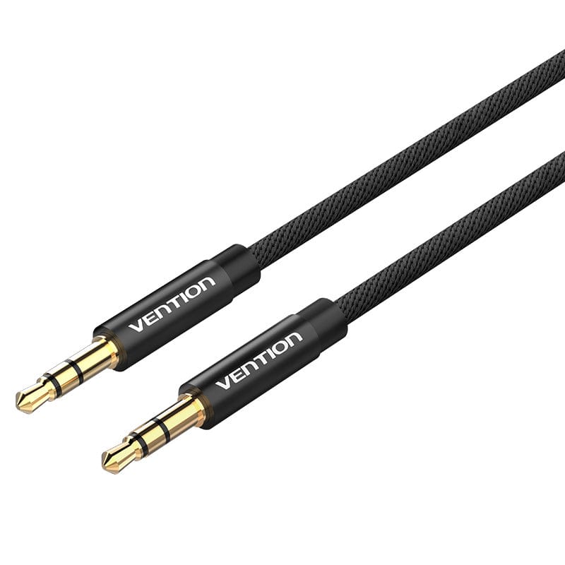 Vention Cablu audio, Jack 3.5mm (T) la Jack 3.5mm (T), 1m, conectori auriti, negru, BAGBF