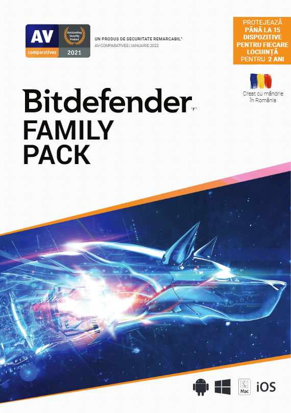 Bitdefender LICENTA anti-malaware Family Pack, 15 utilizatori, 2 ani pt. PC, FP02ZZCSN2415BEN